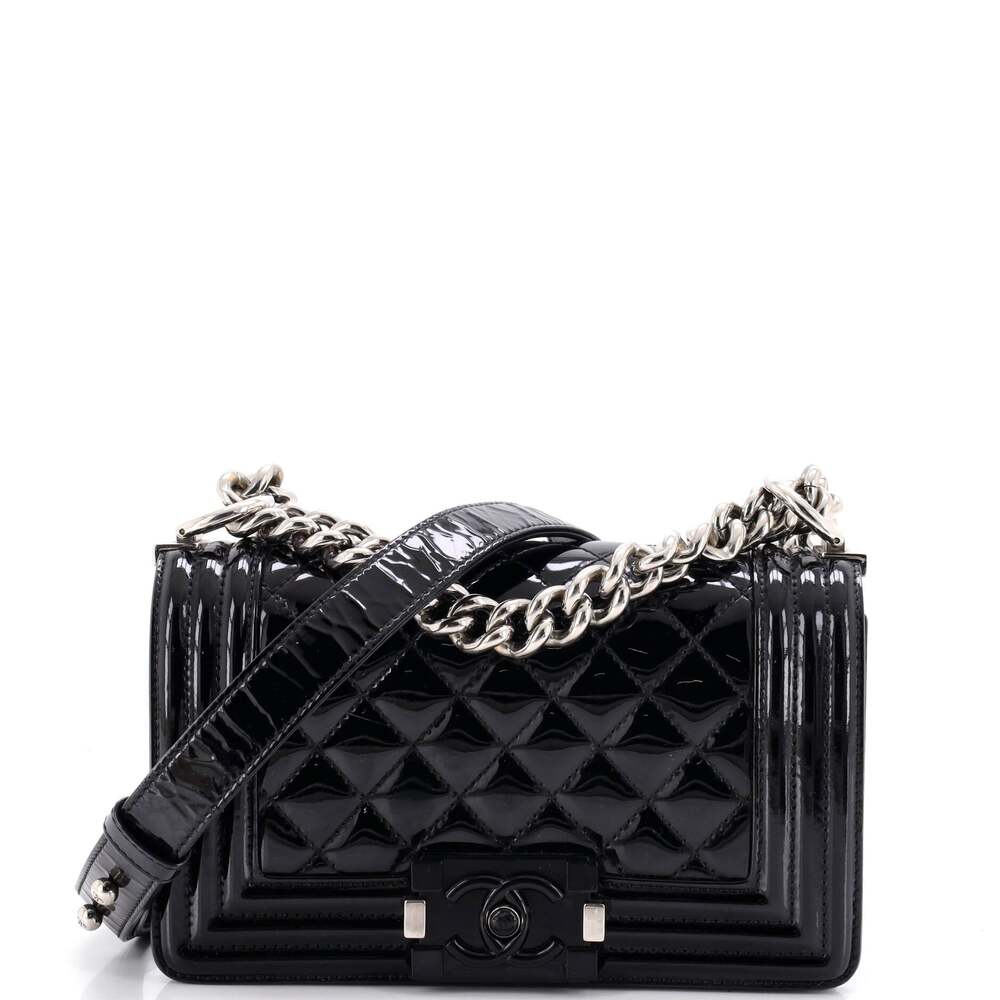 Chanel Boy Flap Bag Quilted Patent #335958C33B